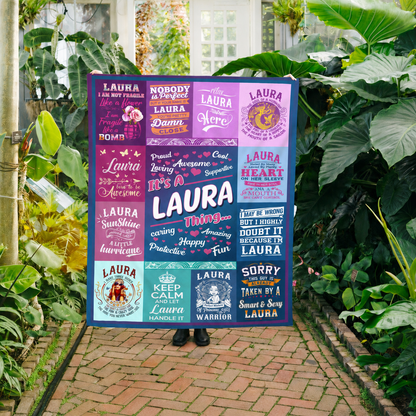Laura Premium Sheepskin Blanket - Personalized “It’s A Laura Thing” Gift