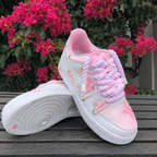 Hand Painted Pink Custom Air Force 1 Sneakers