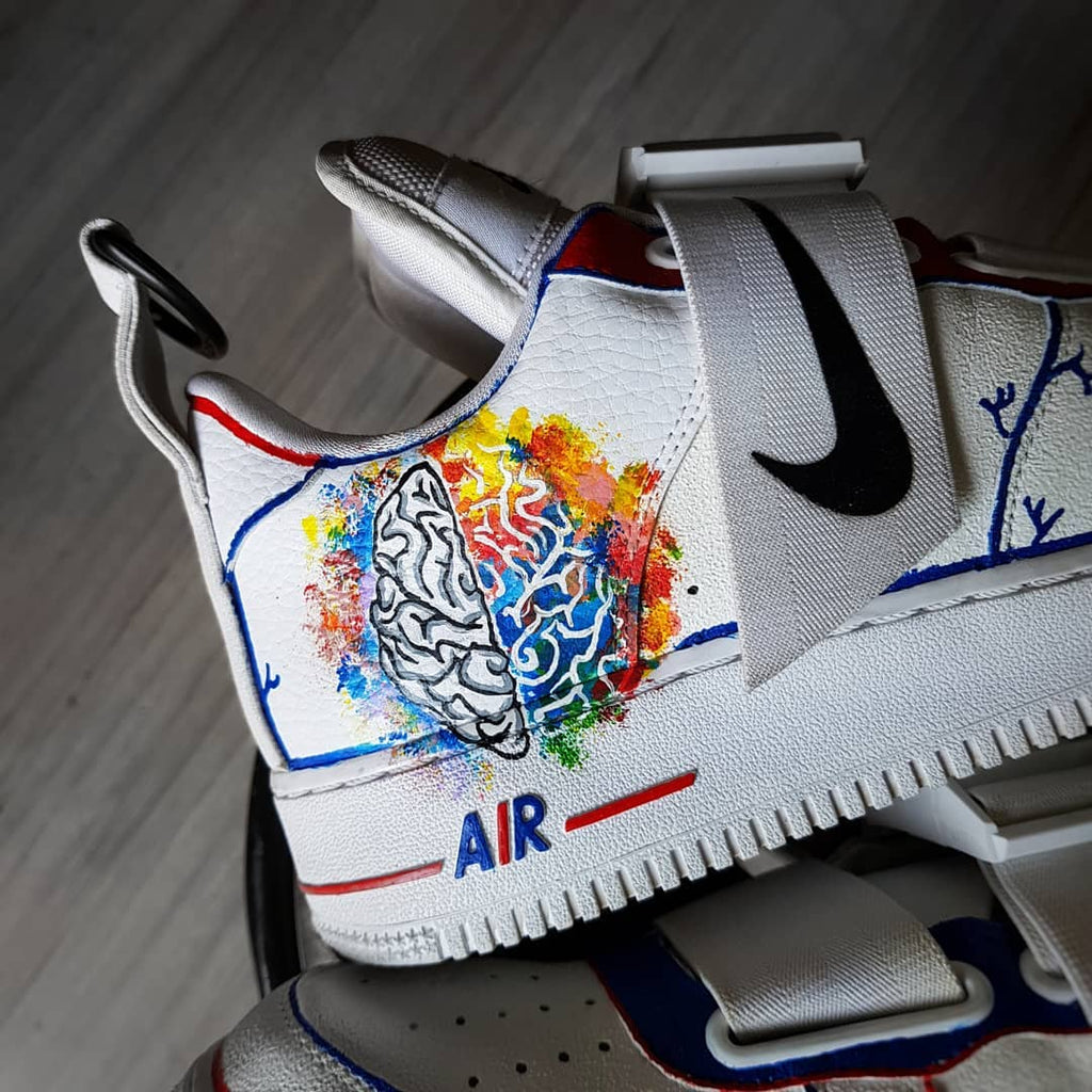 Sea Wave Fish Blue Orange Brown Custom Air Force 1