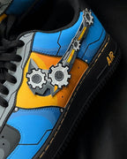 Orange Gray Blue Gearwheel Sticker Custom Air Force 1
