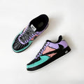 Navy Blue Pink Purple Reverse Swoosh Custom Air Force 1