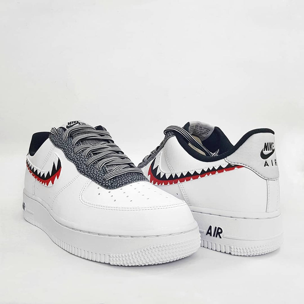Jagged Black Red Custom Air Force 1