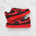 Unique Hand Painted Red Black Drip Design Custom Air Force 1 Custom Sneakers Hip Hop Streetwear Unisex Cool Trendy Casual Sports Shoes