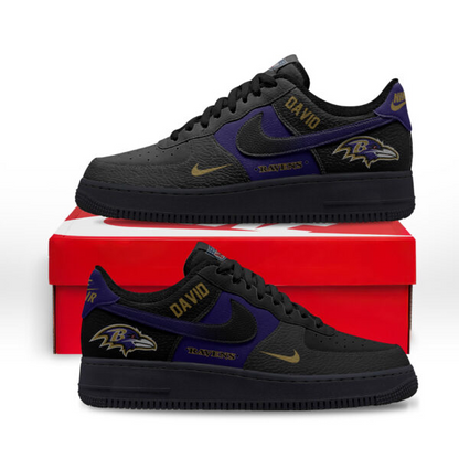 Baltimore Ravens | Premium NFL Black in Black AF1 TD