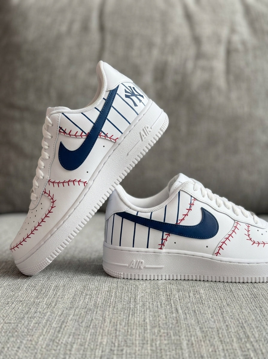 Black Blue White Red Baseball New York Yankees Custom Air Force 1