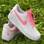 Hand Painted Pink Bunny Custom Air Force 1 Sneakers