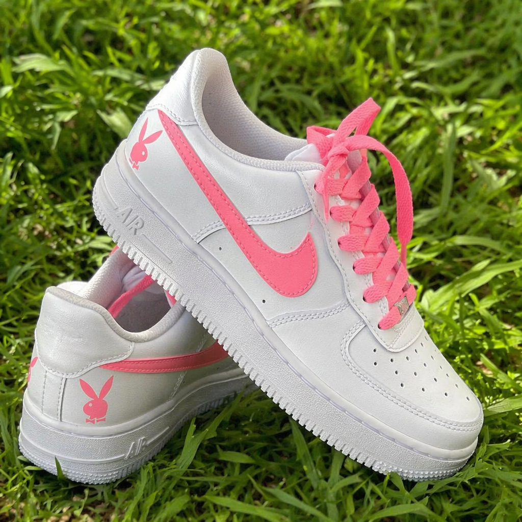 Hand Painted Pink Bunny Custom Air Force 1 Sneakers