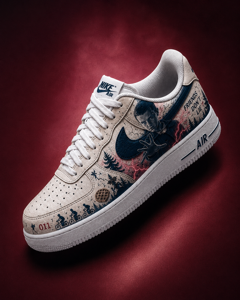 Hand Painted Stranger Things Custom Air Force 1 Sneakers