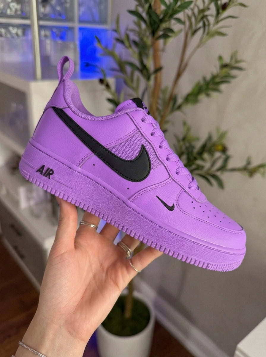Black Purple Swoosh White Custom Air Force 1