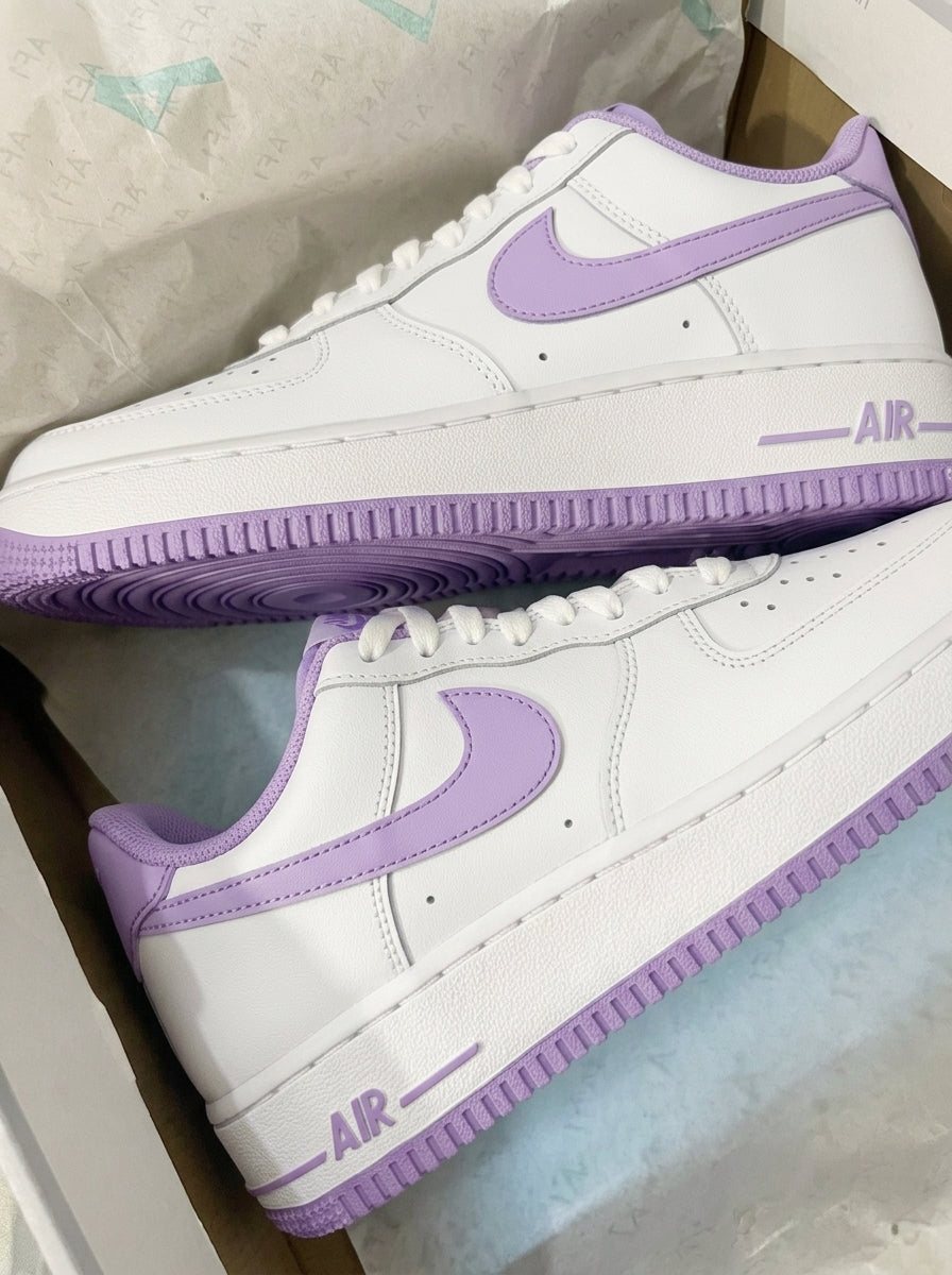 Pale Purple Swoosh White Custom Air Force 1