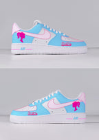 Blue Pink Lady Cartoon Custom Air Force 1