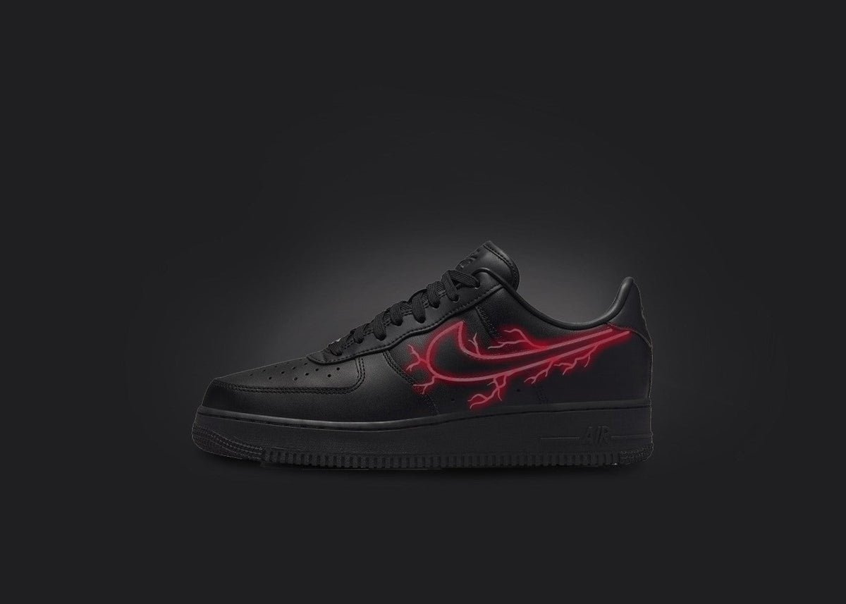 Black Red Flash Custom Air Force 1