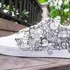 Black White Graffiti Custom Air Force 1