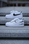 Custom Air Force 1 White Black Slanted Swoosh Shadow