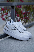 Custom Air Force 1 Slanted Swoosh White Black Shadow