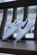 Custom Air Force 1 Slanted  Black White Swoosh
