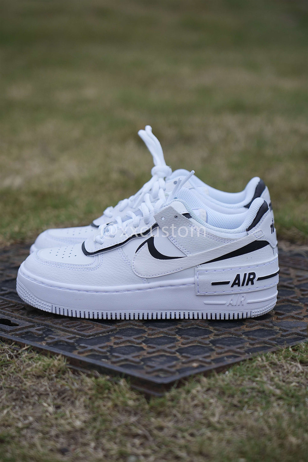 Black White Custom Air Force 1 Shadow