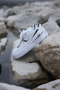 Custom Air Force 1 White Black Shadow Swoosh
