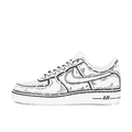 Black Outline Custom Air Force 1