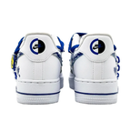 Extra Lace Blue Yellow Simile White Font Custom Air Force 1
