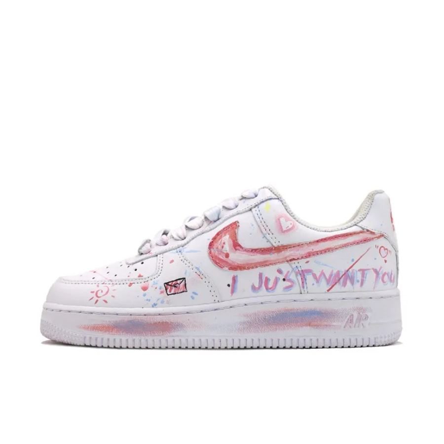 Pink Red Font Custom Air Force 1