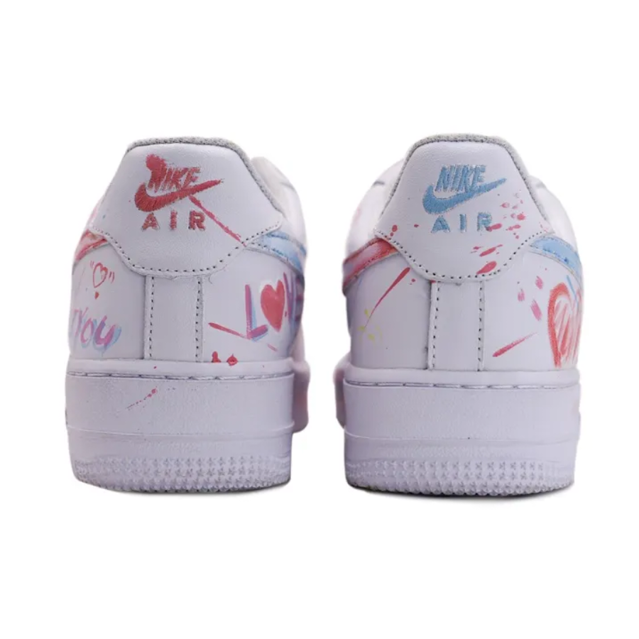 Pink Red Font Custom Air Force 1