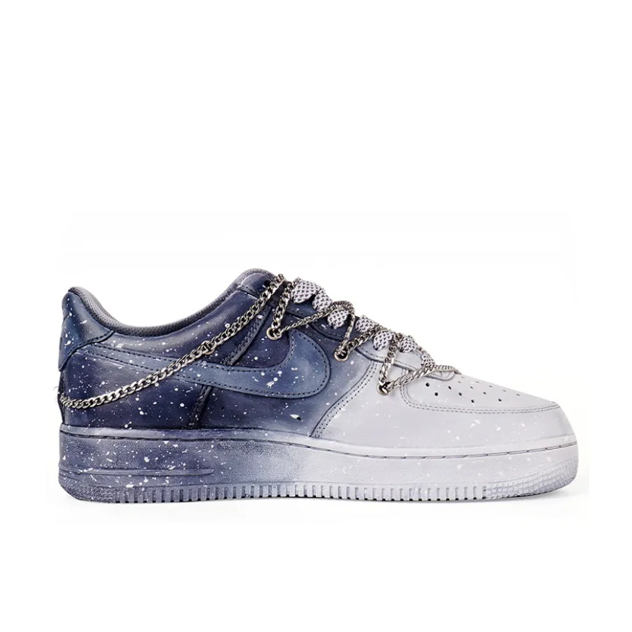 Metal Chain White Black Gradient Custom Air Force 1
