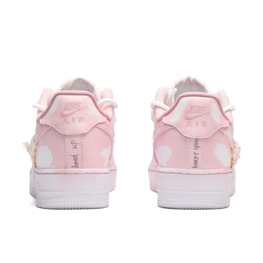 Slanted Swoosh Extra Lace Pink Custom Air Force 1