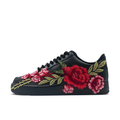 Peony Embroidery Red Green Custom Air Force 1