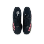 Peony Embroidery Red Green Custom Air Force 1