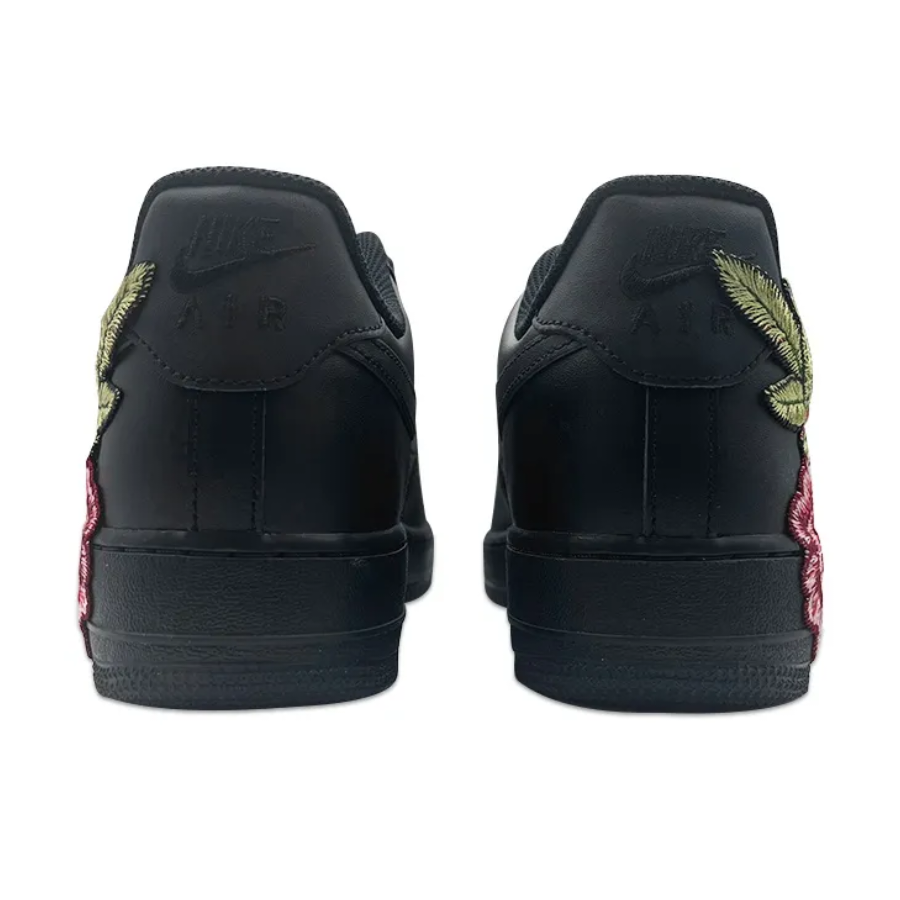 Peony Embroidery Red Green Custom Air Force 1