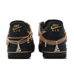 Christmas Metal Chain Santa Hat Black Custom Air Force 1