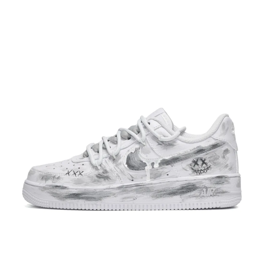Extra Lace Gray White Custom Air Force 1