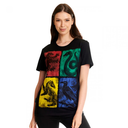 Harry Potter - Hogwarts Crest distressed t-shirt black