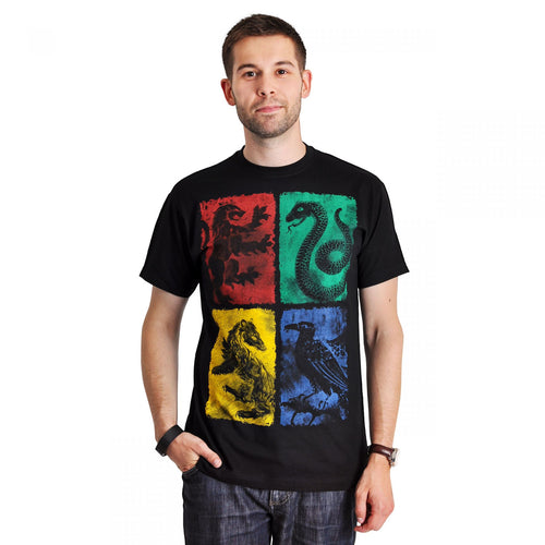 Harry Potter - Hogwarts Crest distressed t-shirt black