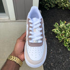 Hand Painted Mocha Beige Custom Air Force 1 Sneakers
