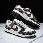 Hand Painted Black & White Custom Denim Sneakers