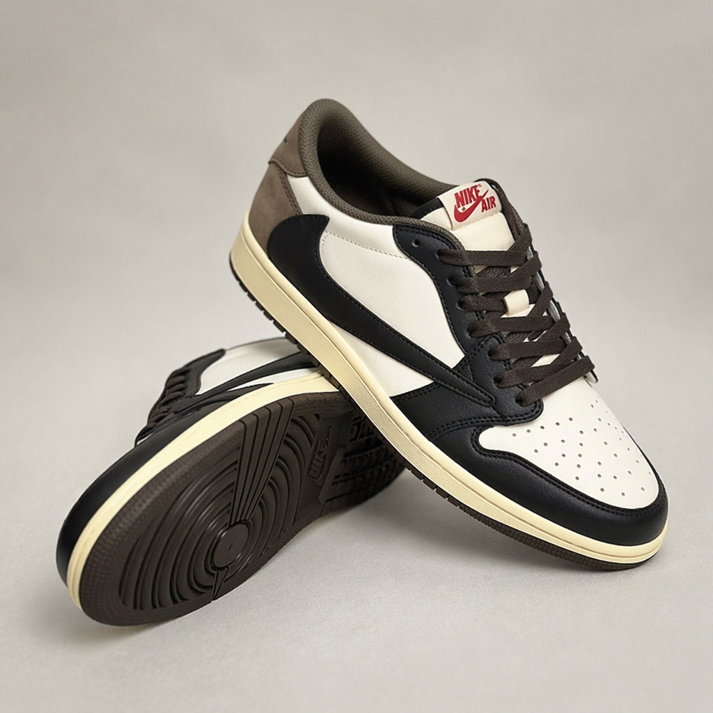 Hand Painted Mocha Brown Custom Sneakers