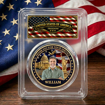 USA 250 Years Of Freedom Commemorative Coin | Patriotic Celebration 4th Of July Coin