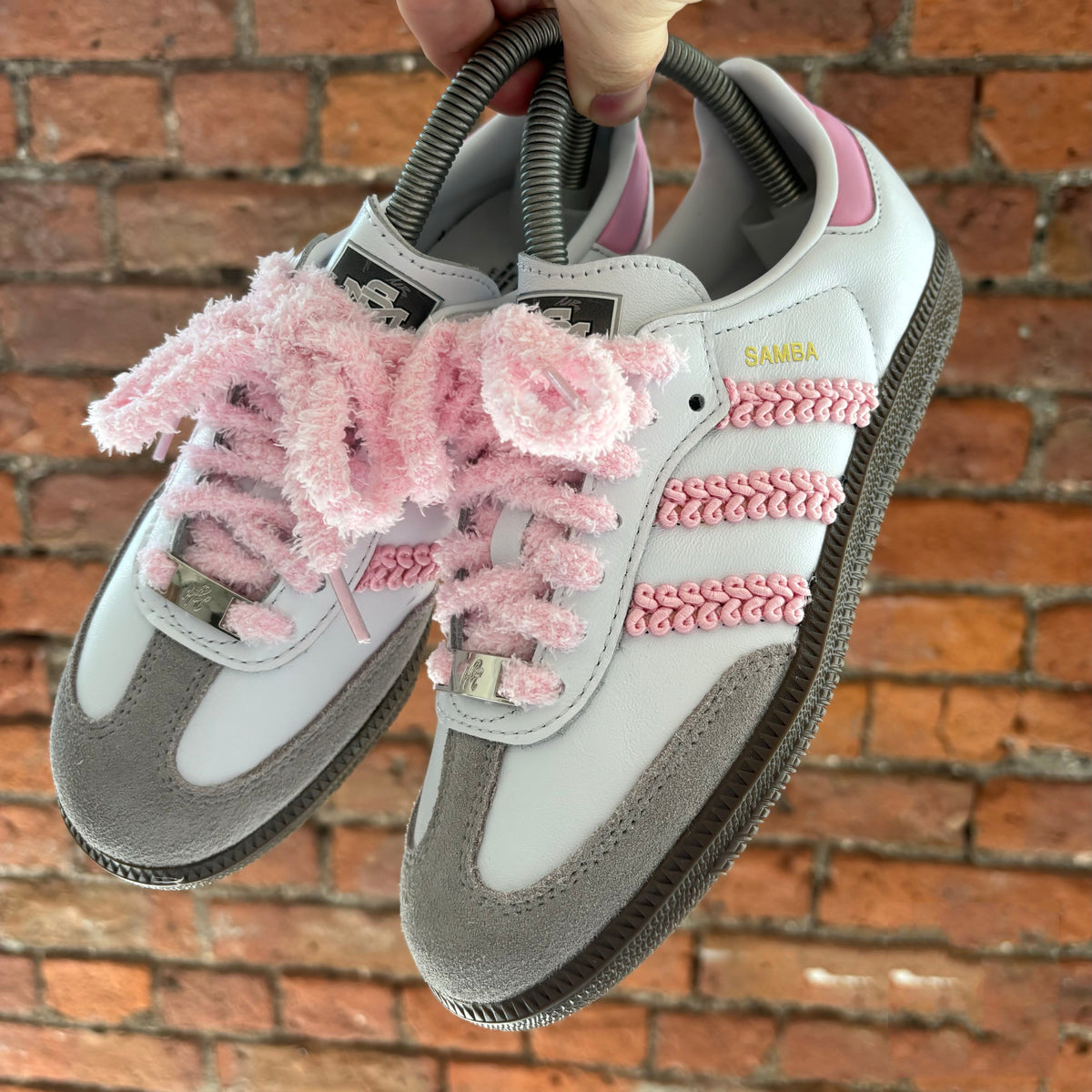 Candy Pink White Custom Adidas Samba