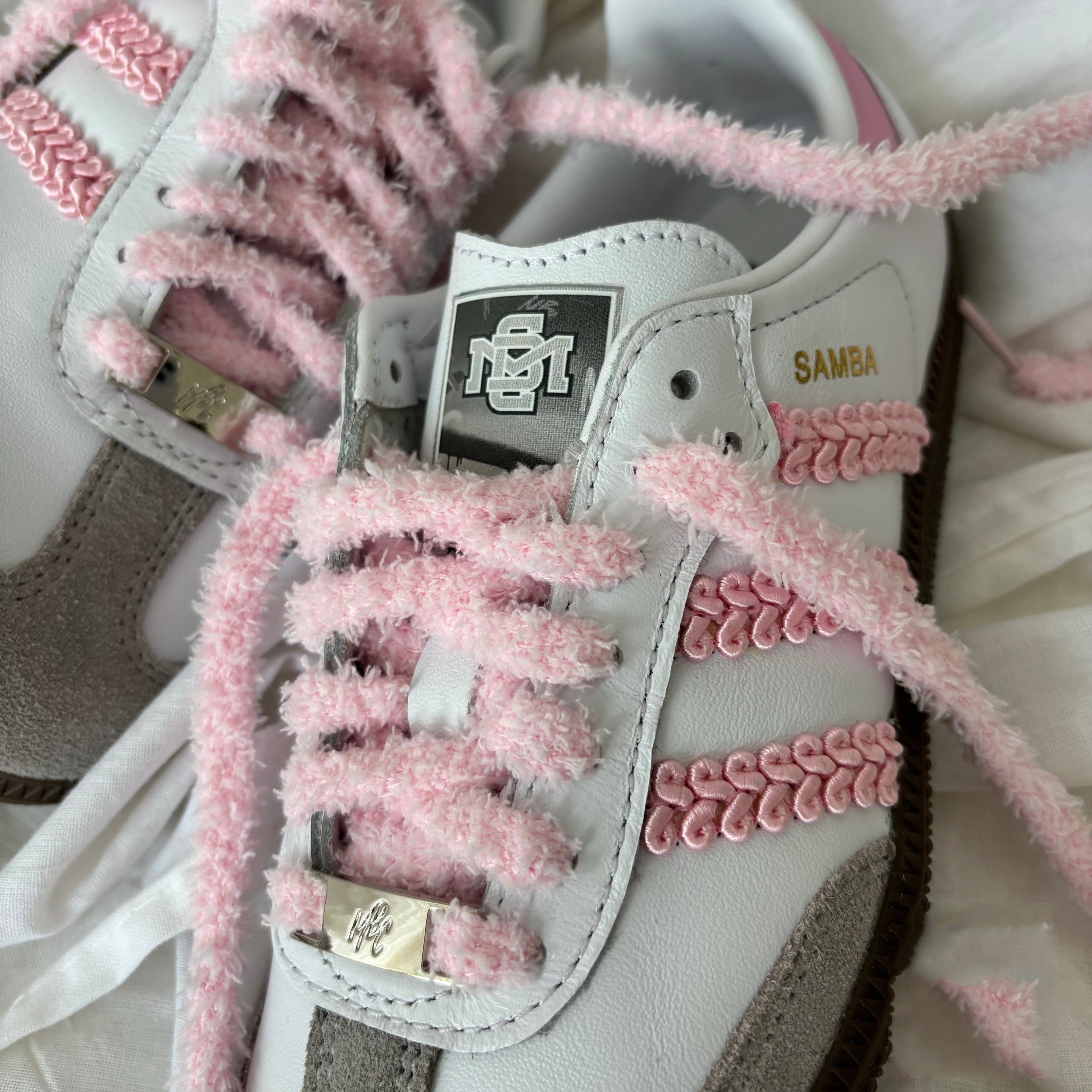 Candy Pink White Custom Adidas Samba