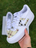 Custom Air Force 1 Classic Beige Plaid