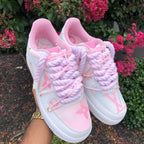 Hand Painted Pink & Purple Custom Air Force 1 Sneakers