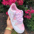 Hand Painted Pink & Purple Custom Air Force 1 Sneakers