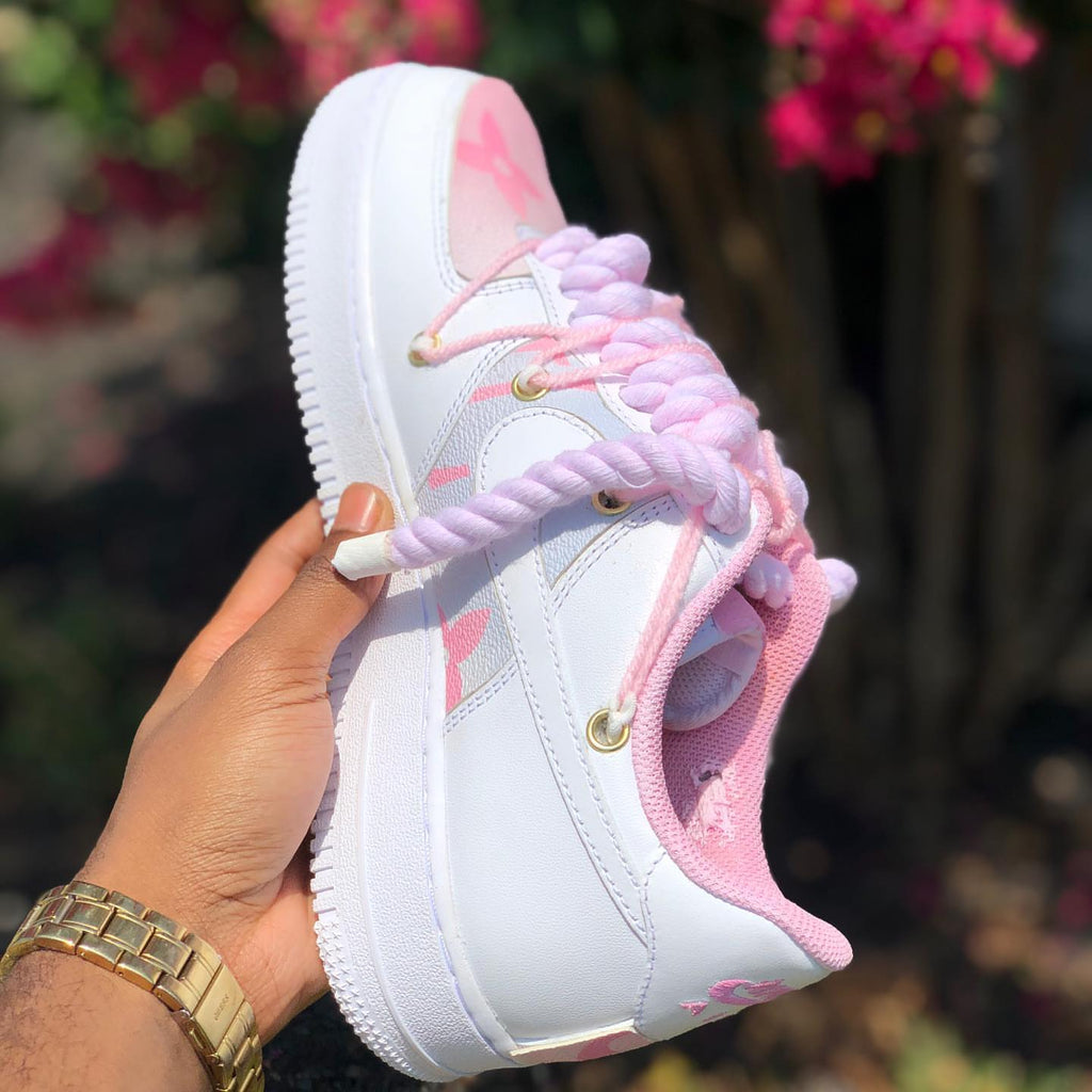 Hand Painted Pink & Purple Custom Air Force 1 Sneakers