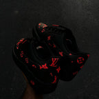 Hand Painted Custom Black Red Air Force 1 Sneakers