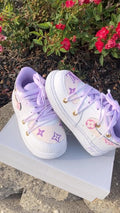 Hand Painted Purple Pink Custom Air Force 1 Sneakers
