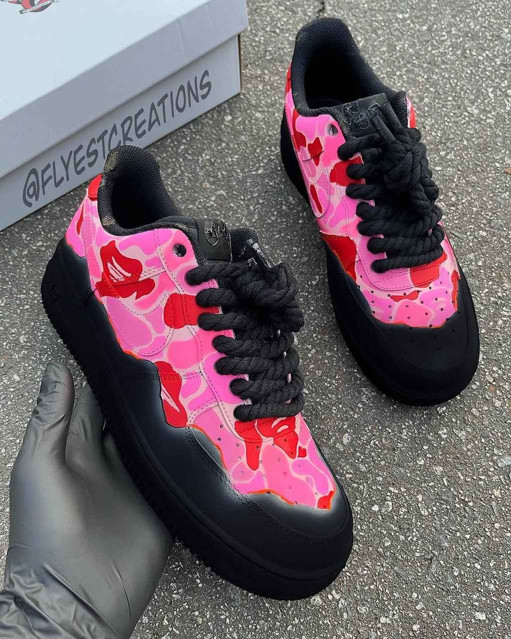 Hand Painted Pink Camo Custom Air Force 1 Sneakers