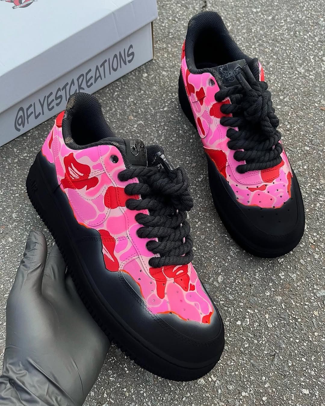 Hand Painted Pink Camo Custom Air Force 1 Sneakers