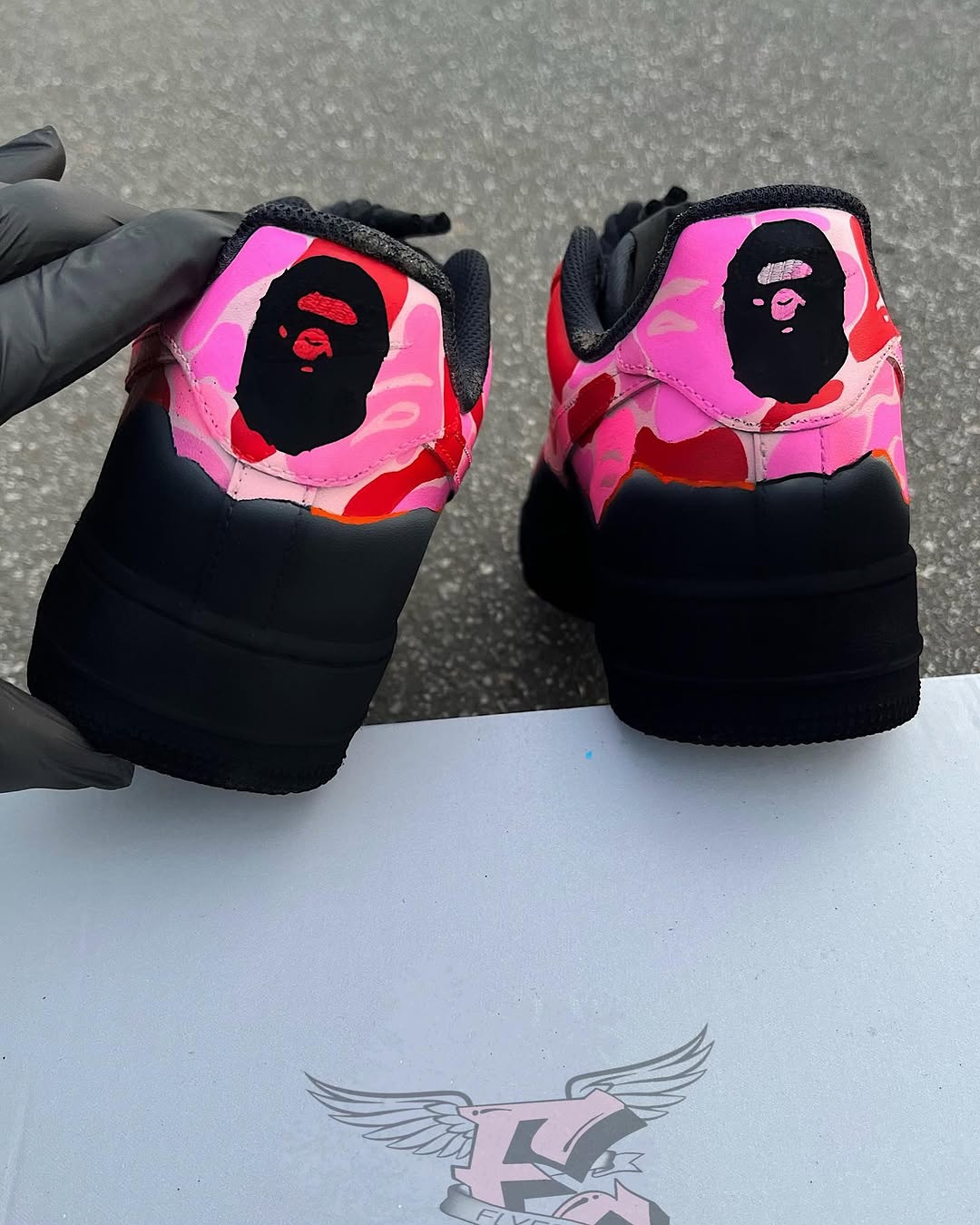 Hand Painted Pink Camo Custom Air Force 1 Sneakers